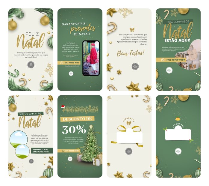 Templates Canva Natal 150 Artes Editáveis Mídias Sociais + Bônus