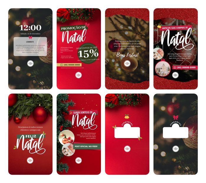 Templates Canva Natal 150 Artes Editáveis Mídias Sociais + Bônus