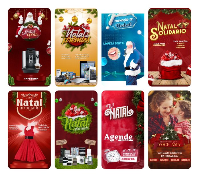 Templates Canva Natal 150 Artes Editáveis Mídias Sociais + Bônus