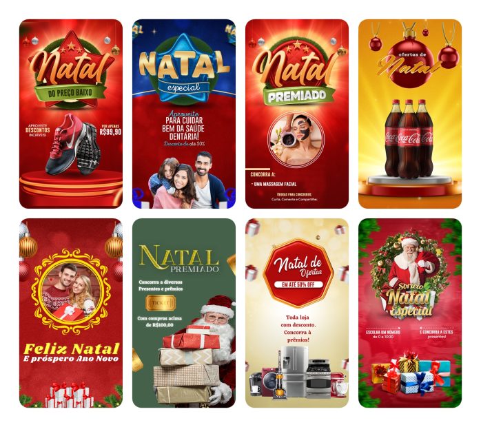 Templates Canva Natal 150 Artes Editáveis Mídias Sociais + Bônus