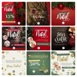 Templates Canva Natal 2.0 18 Artes Editáveis + 8 Capa Destaques