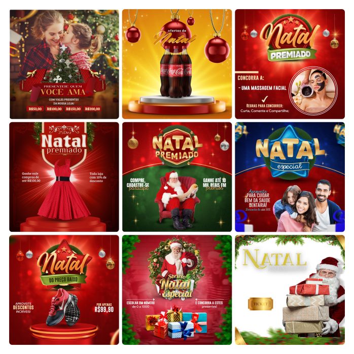 Templates Canva Natal 30 Artes Editáveis + Bônus