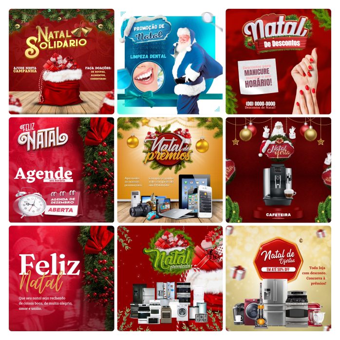 Templates Canva Natal 30 Artes Editáveis + Bônus