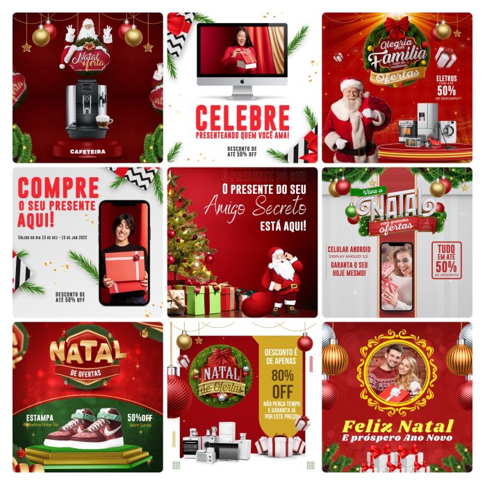 Templates Canva Natal 30 Artes Editáveis + Bônus