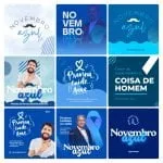 Templates Canva Novembro Azul 30 Artes Editáveis + Bônus