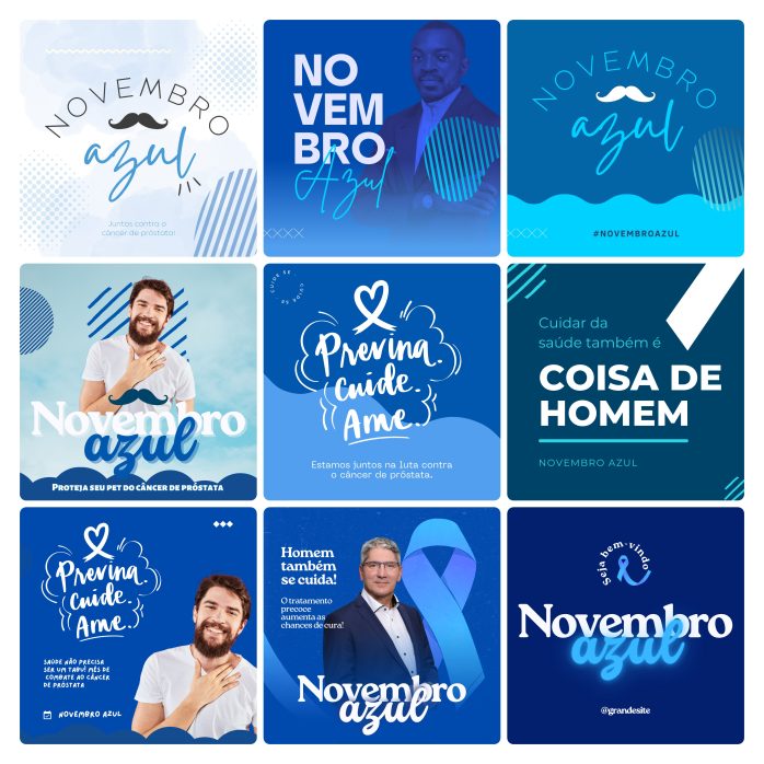Templates Canva Novembro Azul 30 Artes Editáveis + Bônus