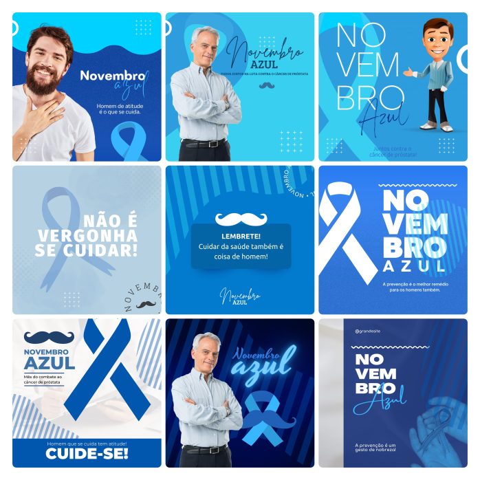 Templates Canva Novembro Azul 30 Artes Editáveis + Bônus