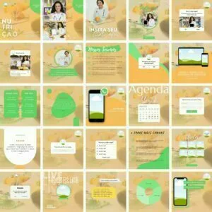 Templates Canva Nutrição Nutricionista 25 Artes Editáveis + Bônus 2 Templates Canva Nutrição Nutricionista 25 Artes Editáveis + Bônus