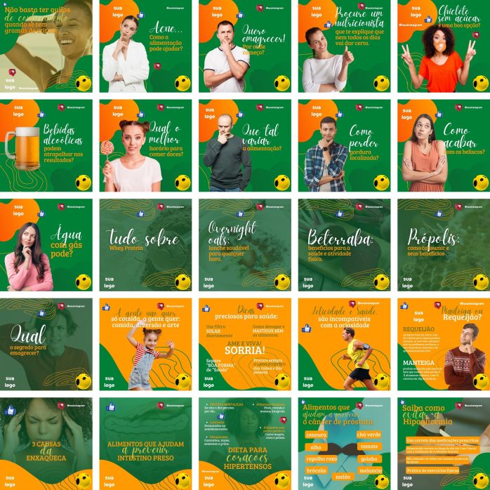 Templates Canva Nutricionista Nutrição 200 Artes Editáveis + Bônus