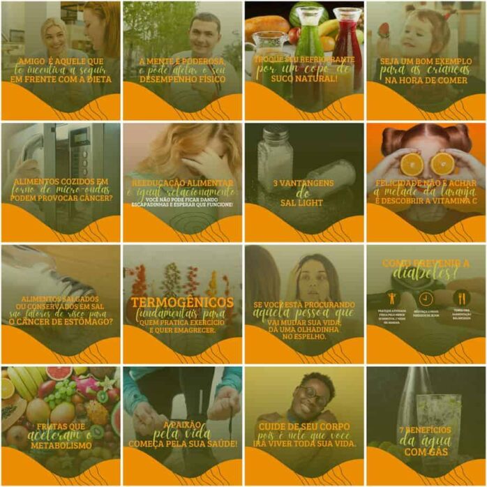 Templates Canva Nutricionista Nutrição 200 Artes Editáveis + Legendas