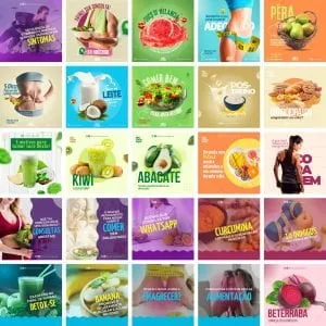 Templates Canva Nutricionista Nutrição 25 Artes Editáveis + Bônus