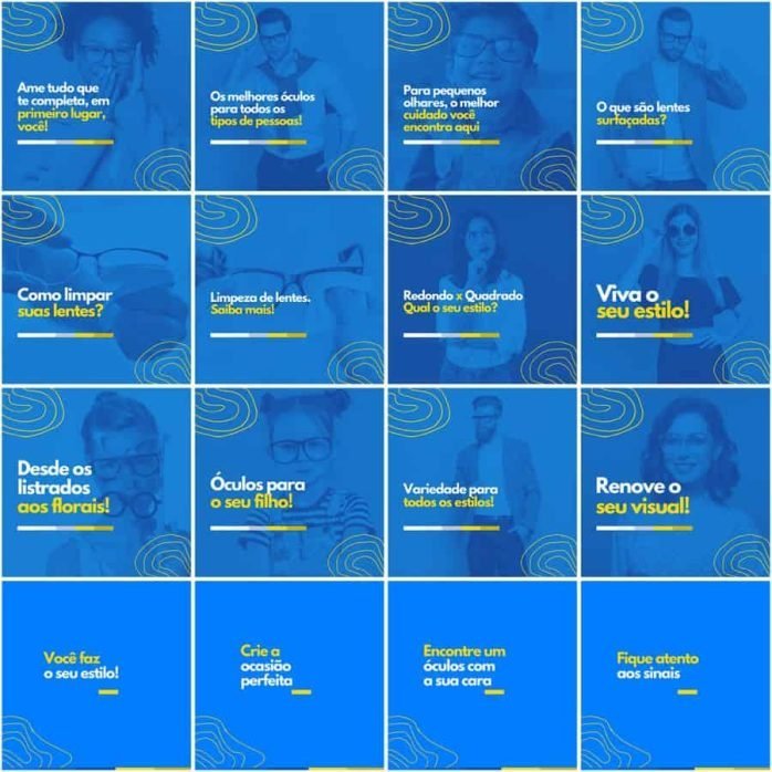 Templates Canva Óticas Oftalmologia 200 Artes Editáveis + Legendas