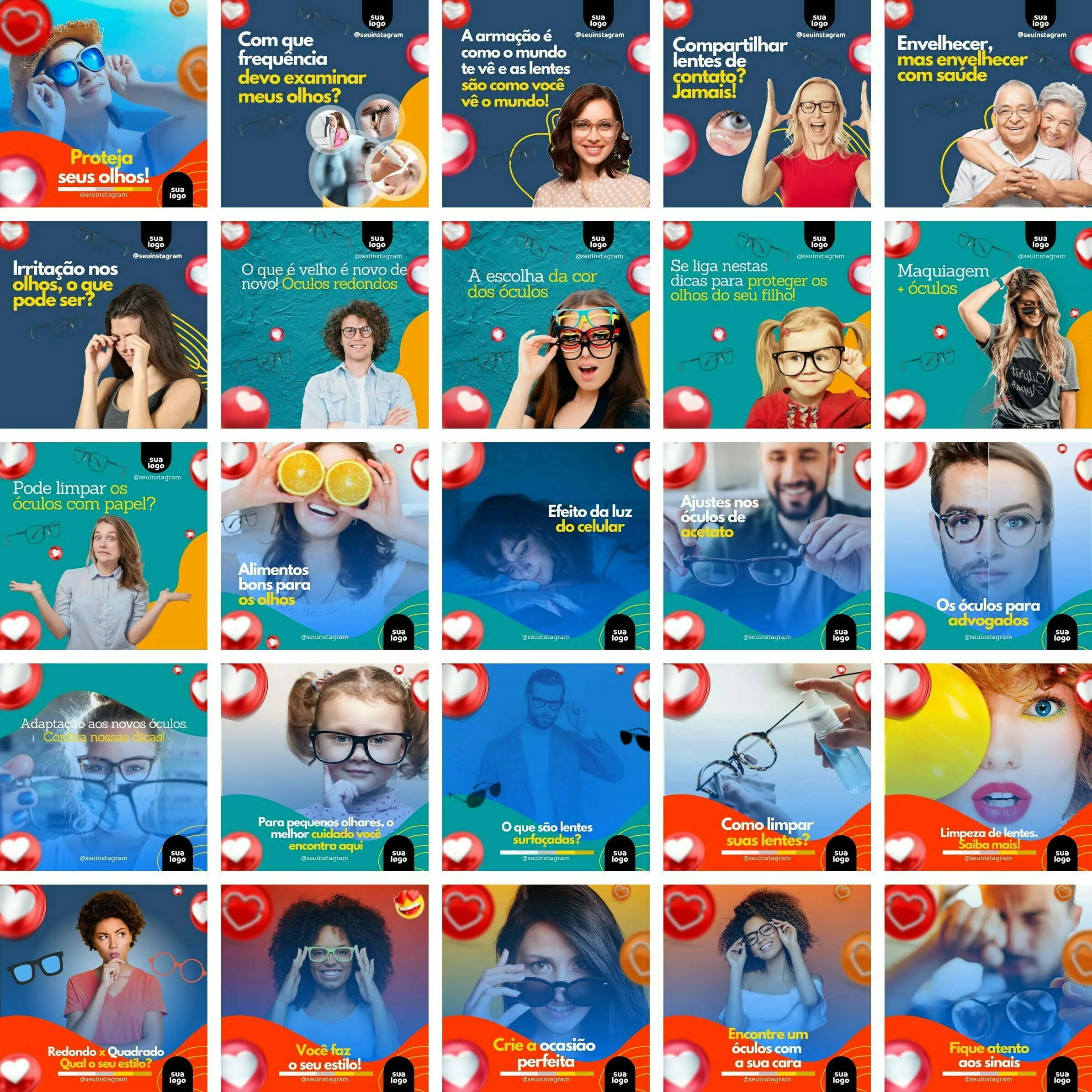 Templates Canva Óticas Oftalmologista 340 Artes Editáveis + Bônus 4 Templates Canva Óticas Oftalmologista 340 Artes Editáveis + Bônus