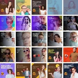 Templates Canva Óticas Oftalmologista 340 Artes Editáveis + Bônus