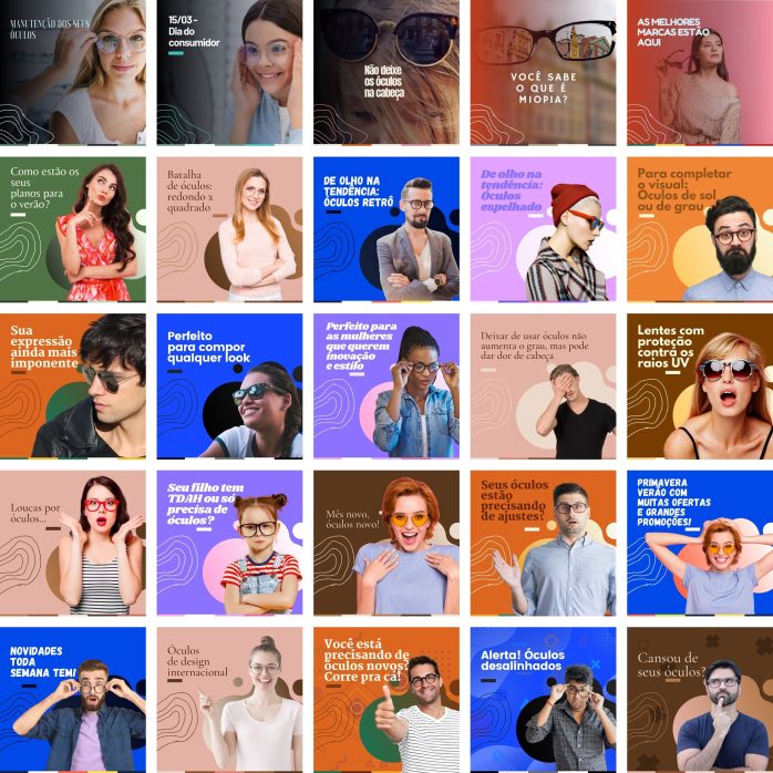 Templates Canva Óticas Oftalmologista 340 Artes Editáveis + Bônus