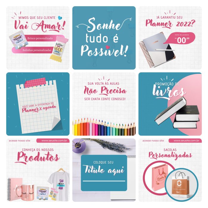 Templates Canva Papelaria 30 Artes Editáveis + Bônus