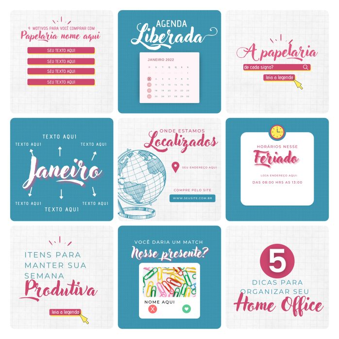Templates Canva Papelaria 30 Artes Editáveis + Bônus