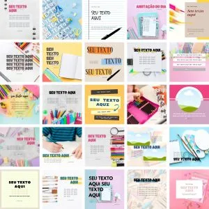 Templates Canva Papelaria Livraria 2.0 25 Artes Editáveis + Bônus