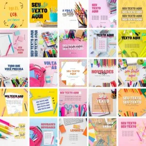 Templates Canva Papelaria Livraria 25 Artes Editáveis + Bônus