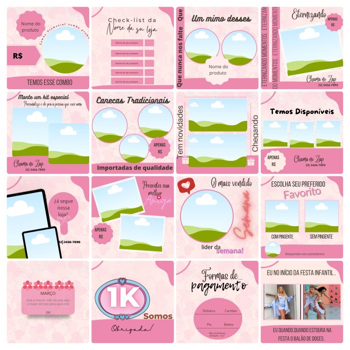 Templates Canva Personalizados Sublimação 100 Artes Editáveis + Bônus