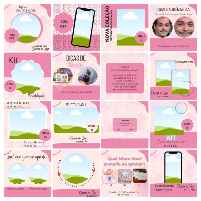 Templates Canva Personalizados Sublimação 100 Artes Editáveis + Bônus