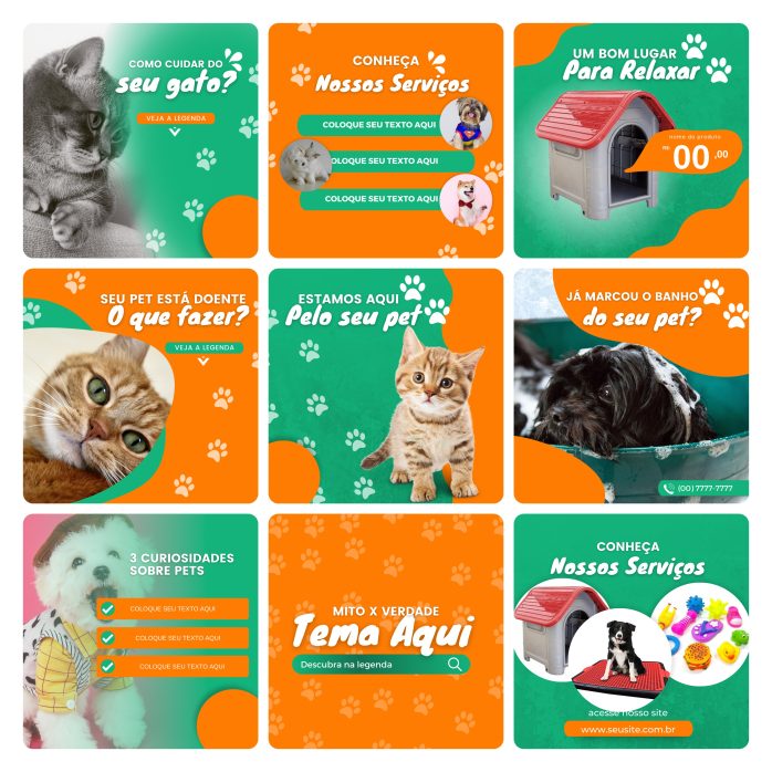 Templates Canva Pet Shop 30 Artes Editáveis + Bônus
