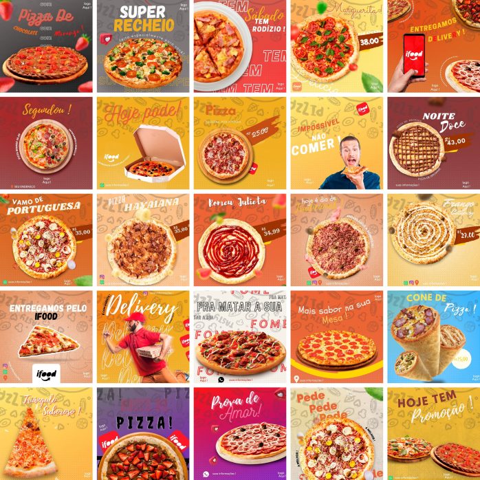 Templates Canva Pizzaria Pizza 3.0 50 Artes Editáveis + Bônus