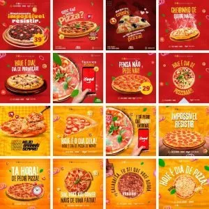 Templates Canva Pizzaria Pizza 30 Artes Editáveis + Bônus