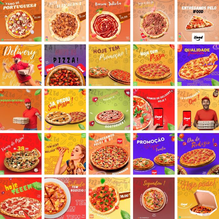 Templates Canva Pizzaria Pizza 400 Artes Editáveis + Bônus