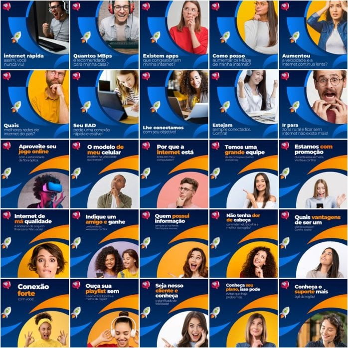 Templates Canva Provedor de Internet 200 Artes Editáveis + Legendas