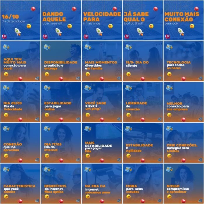 Templates Canva Provedor de Internet 200 Artes Editáveis + Legendas