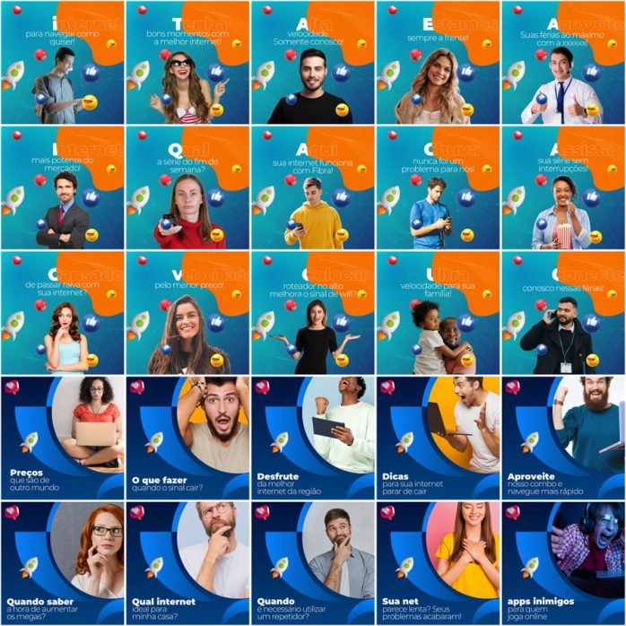 Templates Canva Provedor de Internet 200 Artes Editáveis + Legendas