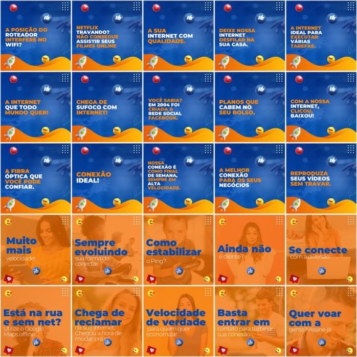 Templates Canva Provedor de Internet 200 Artes Editáveis + Legendas