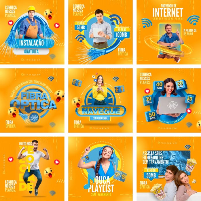 Templates Canva Provedor de Internet 28 Artes Editáveis + Bônus