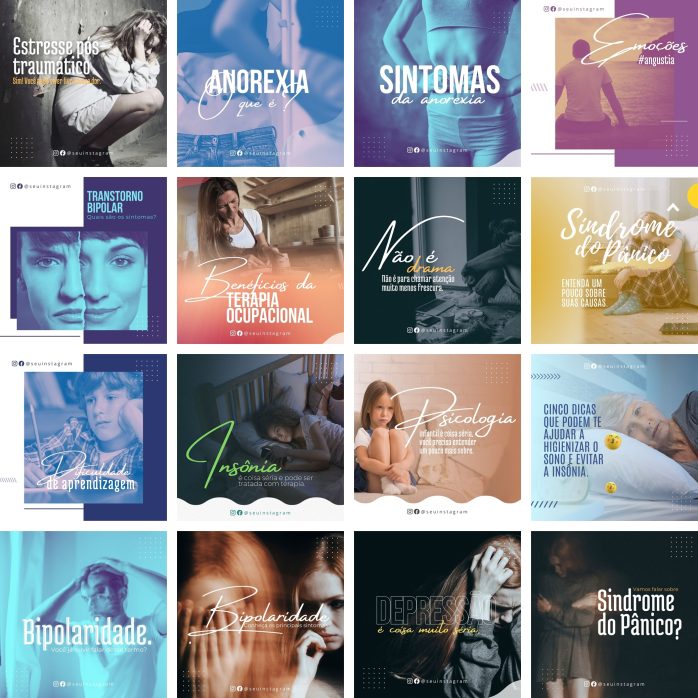 Templates Canva Psicologia Psicologo 30 Artes Editáveis + Bônus