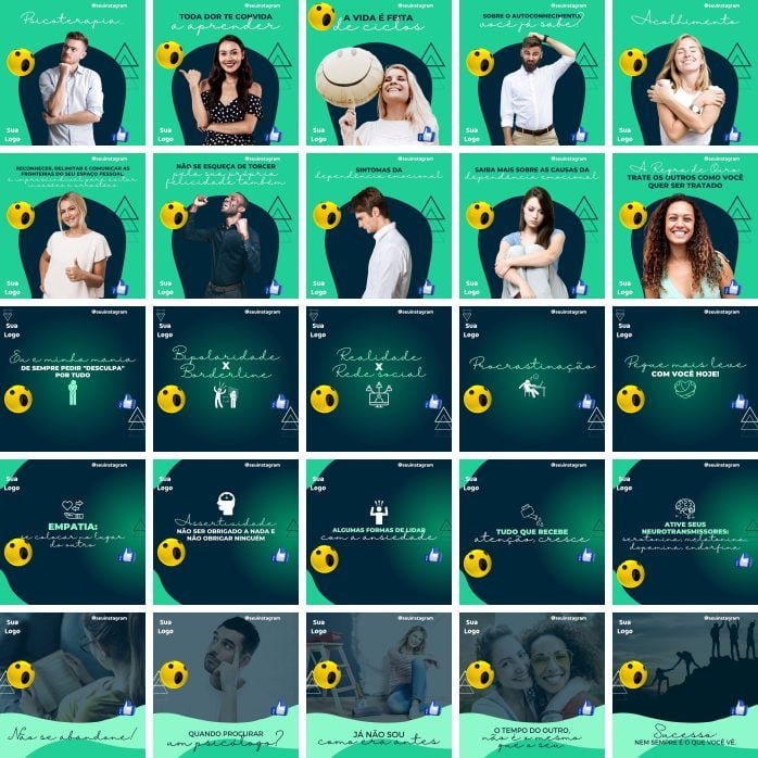 Templates Canva Psicologo 3.0 100 Artes Editáveis + Bônus