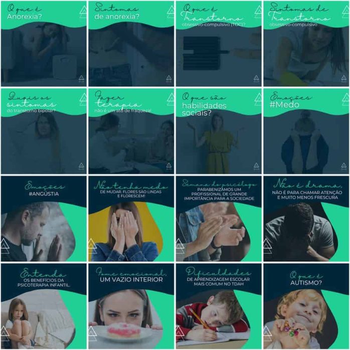 Templates Canva Psicólogo Psicologia 200 Artes Editáveis + Legendas