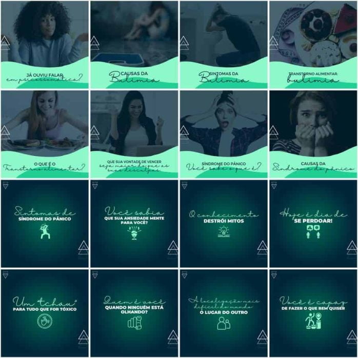 Templates Canva Psicólogo Psicologia 200 Artes Editáveis + Legendas