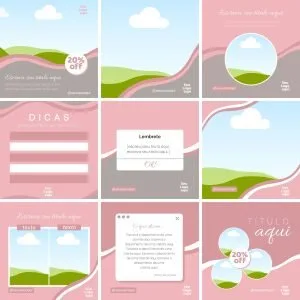 Templates Canva Salão de Beleza 3.0 11 Artes Editáveis + Bônus 4 Templates Canva Salão de Beleza 3.0 11 Artes Editáveis + Bônus