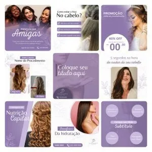 Templates Canva Salão de Beleza 30 Artes Editáveis + Bônus