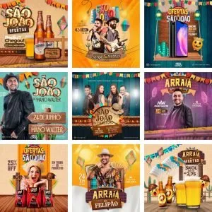 Templates Canva São João Festa Junina 12 Artes Editáveis + Bônus 9 Templates Canva São João Festa Junina 12 Artes Editáveis + Bônus