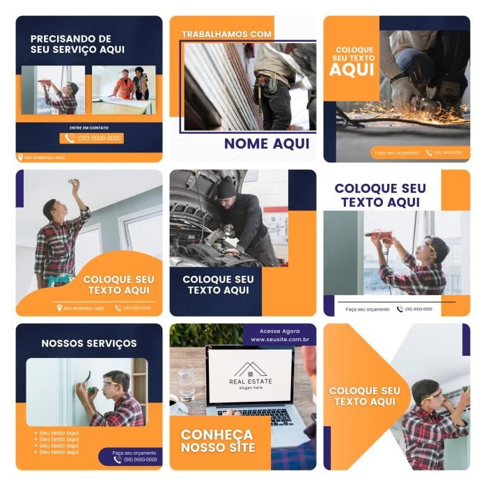 Templates Canva Serviços Gerais 30 Artes Editáveis + Bônus