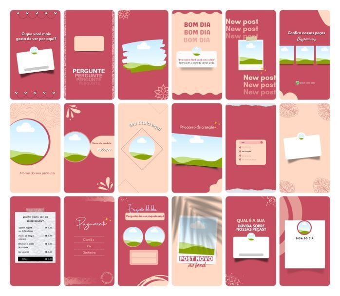 Templates Canva Sublimação Loja de Personalizados 120 Artes Editáveis Stories