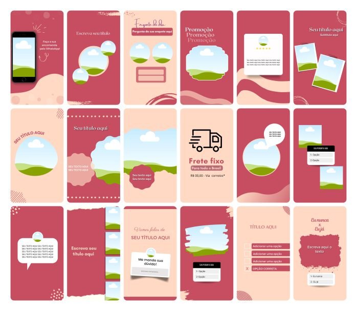 Templates Canva Sublimação Loja de Personalizados 120 Artes Editáveis Stories