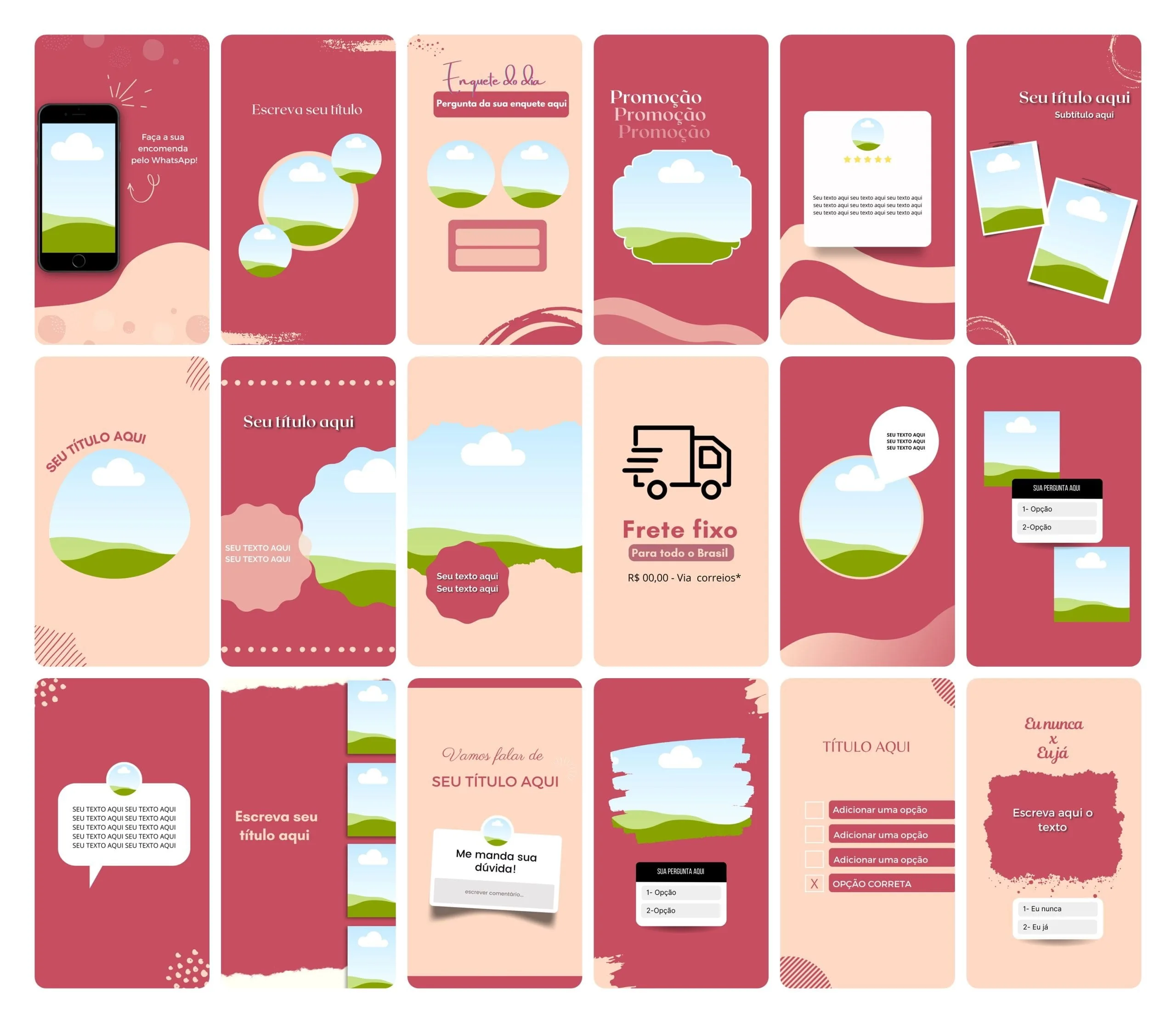 Templates Canva Sublimação Loja de Personalizados 120 Artes Editáveis Stories