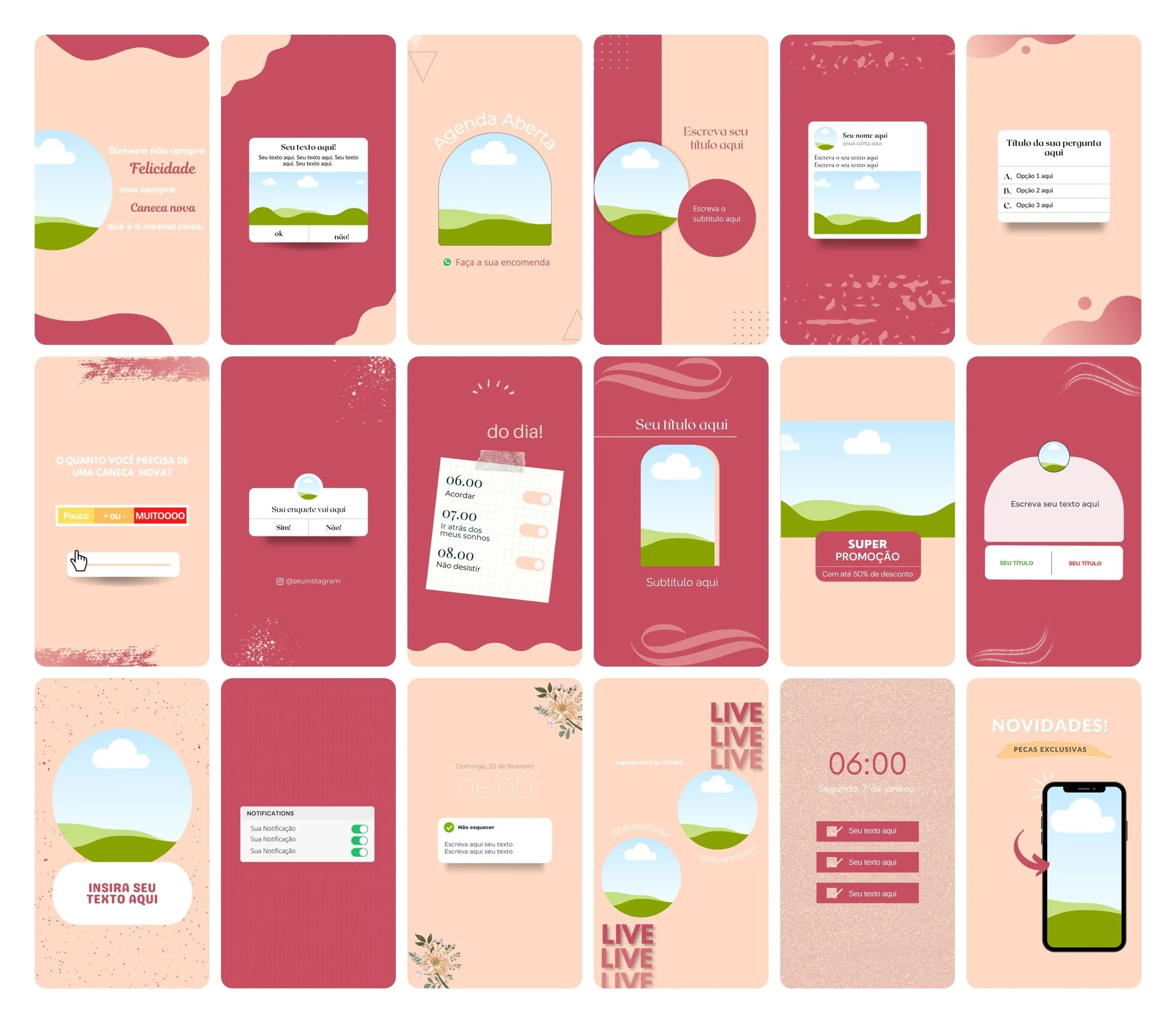 Templates Canva Sublimação Loja de Personalizados 120 Artes Editáveis Stories