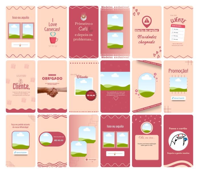 Templates Canva Sublimação Loja de Personalizados 120 Artes Editáveis Stories