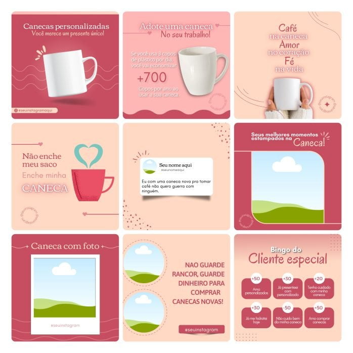 Templates Canva Sublimação Loja de Personalizados 130 Artes Editáveis + Bônus