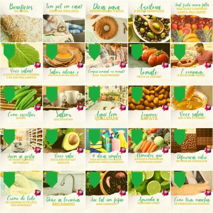 Templates Canva Supermercados 200 Artes Editáveis + Legendas