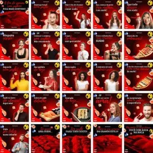 Templates Canva Sushi Comida Japonesa 200 Artes Editáveis + Bônus
